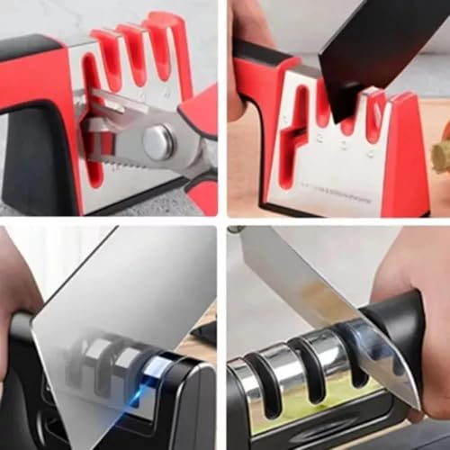 Amolador Afiador de Facas e Tesoura Multifuncional 4 Em 1 Profissional Prático Resistente Versátil