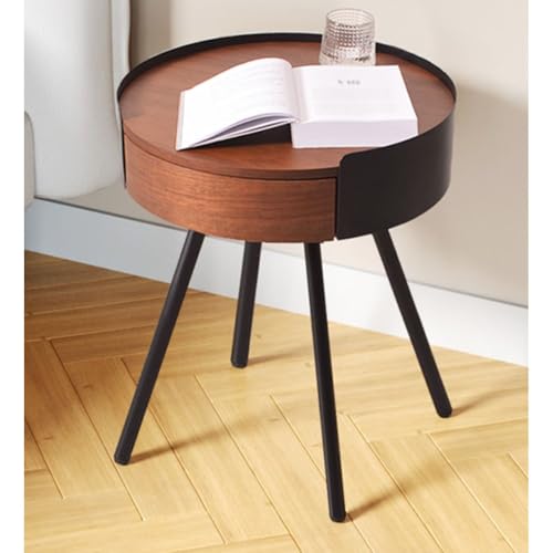Table de Chevet et Table Basse d'angle Ronde pour Petit Espace