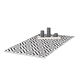Relaxdays Alfombra Retro con Estampado Geométrico, Algodón y Poliéster, Blanco y Negro, 70 x 140 cm