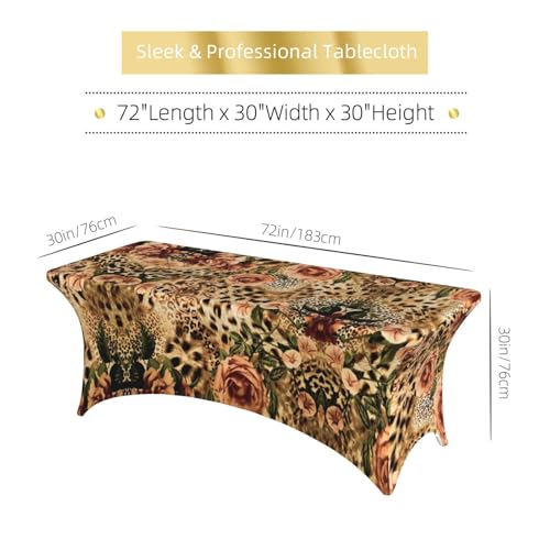 Housse de table extensible sans pli élasthanne léopard pour table 1,8 m - 7