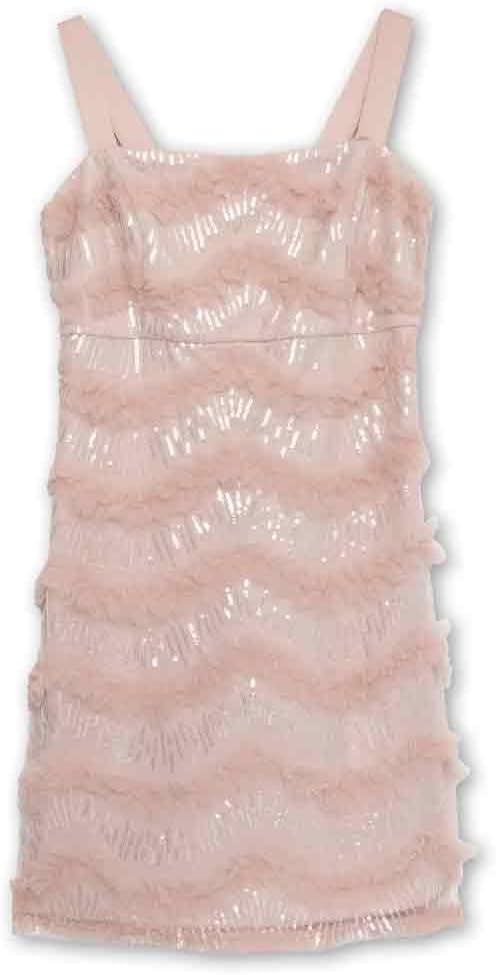 Speechless Girls' Sleeveless Square Neck Textured Ruffle Sequin Mini Dress