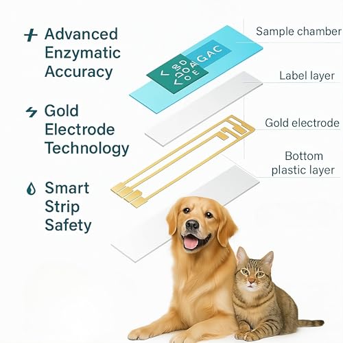 EAGLENOS 2-in-1 Health Tracker for Pets – Veterinary Use Only Wellness Glucose &B-Ketone Monitor for Dogs & Cats, Ultra-Low 0.8 μL Sample, Fast 5s Results(One Device+20 Strips,10 Each) - Thumbnail 4