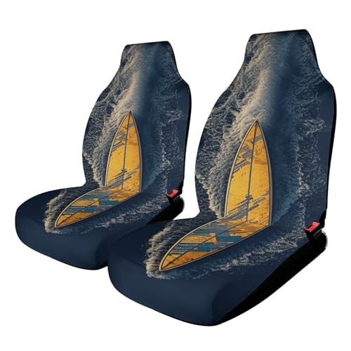 Housse de siège de voiture universelle motif planche de surf en tissu durable