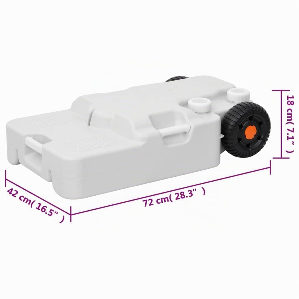 vidaXL Réservoir d'eau à roulettes pour Camping, Bidon d'eau Portable avec Poignée, Récipient à Eau de Voyage, Stockage d'eau Toilette de Camping-Car, 30 L Gris PEHD