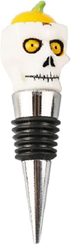 Miniatura 9 de 4 tapones para botella de vino de Halloween, tapón de vino de calavera, sombrero de bruja para botellas de bebidas, sombrero de calavera