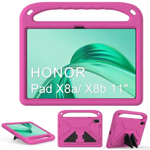 Coque Honor Pad X8a pour enfants avec poignée rose idéale pour les trajets