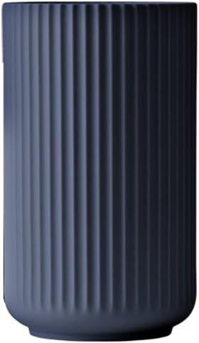 Lyngby Porcelaen Ribbed Porcelain Vase | Black | 15 Inch