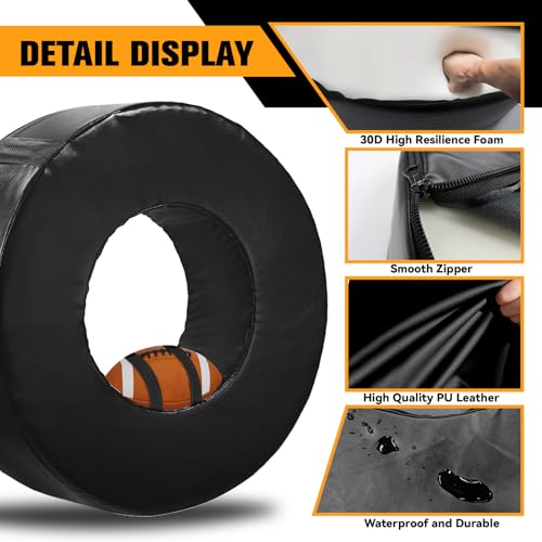 Wibeelee Football Tackle Wheel Tackling Dummies for Football High-Density Sponge and Waterproof PU Leather Tackling Ring with Straps for Youth Football Practice - Thumbnail 6