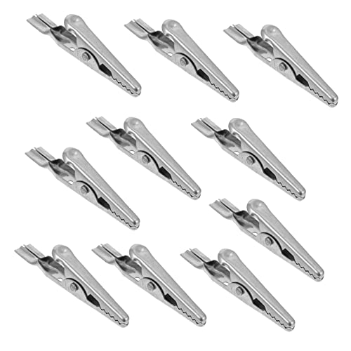 BUTIFULSIC 10pcs Alligator Clip Test Clip Wire Clips Crocodile Clips Fast Testing Alligator Clips Cord Clips Steel Crocodile Clamps Wire Alligator Clamp Wire Clamp 304 Stainless Steel Silver