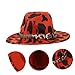 FRCOLOR 1Pc Ladies Leopard Print Jazz Hat with Buckle Belt Decoration Fashion Flat Edge Fedora for Parties and Cosplay Durable and Breathable for All Seasons Red