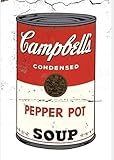 Retro Metal Tin Sign 6 X 8 Inches Metal Sign Metal Sign Andy Warhol Poster Campbell's Condensed Pepper Pot Soup Rusted Vintage Tin Sign ES