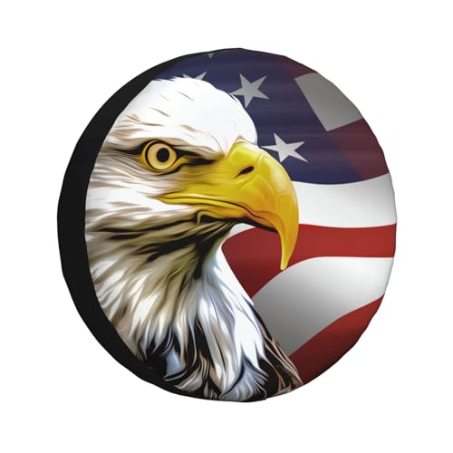Image of Spare Tire Cover American Eagle and Flag Wheel Covers USA Flag Weatherproof Universal Wheel Protectors for Rv SUV Camper Travel Trailer 16 Inch