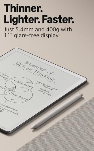 Image of Amazon Kindle Scribe 64GB (newest model) - 11 inch paper-like display with front light - Thinner, lighter, faster - Write in notebooks, documents, and books. Includes Premium Pen - Graphite