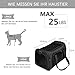 Qlfyuu Transporttasche für Katze Hund, Faltbare Tragbar Katzentransportbox Hundetransportbox für Mittel Kleine Haustiere Katzen Hunde, Katze Tragebox Tragetasche bis 25lbs(Schwarz, Groß)
