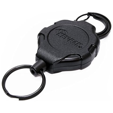KEY-BAK Ratch-It Retractable Ratcheting Tether with 36" Kevlar Cord, 15 oz. Retraction Force, Carabiner Attachment Cover