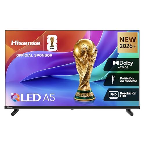 Hisense 40A5S   QLED FHD Smart TV 32 Pulgadas, Hi QLED Color, Dolby Atmos, Poisición de Monitor, Resolución FHD, Reducción de Ruido, Airplay, Smart Home Ready
