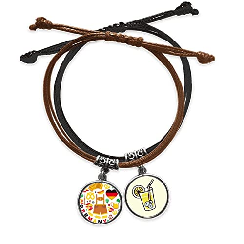 Drapeau historique de l'Allemagne bracelet en cuir tressé main