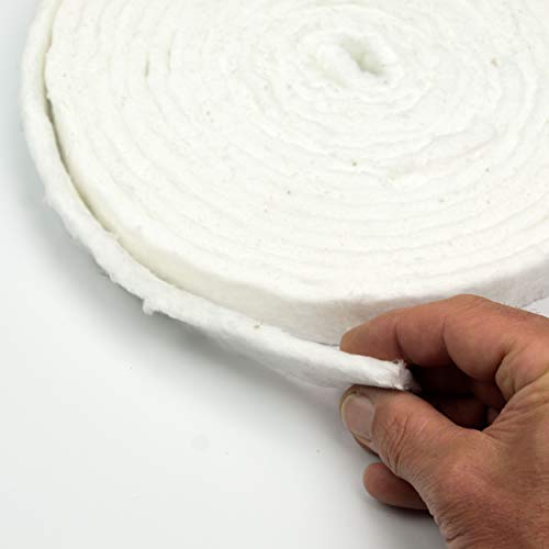 Lynn Manufacturing Strip Ceramic Fiber Alternative Blanket, 2200F Rated, 1\" x 1/4\" x 240\", High Temperature Gasketing for Boiler, Wood Stove, Pellet Stove, Furnace, Kiln, Forge, 9505