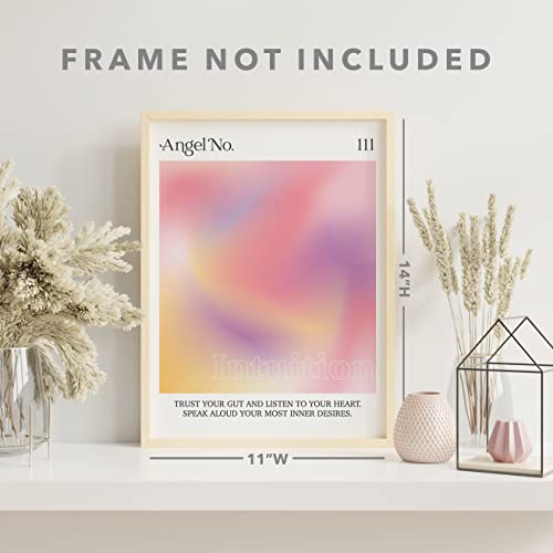 Angel Number Posters - 111 - Spiritual Aura Aesthetic Room Decor - Wall Art Print - 11X14 - Unframed #TOP2