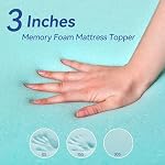 3 Matelas de mémoire de gel de pouce Topper Twin XL Taille pour la douleur au dos, matelas de refroidissement Topper lit avec housse de bambou amovible et lavable, CertiPUR-US & Certificat Oeko-Tex – blanc