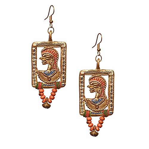 Image of Handcrafted Tribal & Dhokra Art Earrings for Women - Wooden, Nature-Inspired Statement Drop & Traditional Ethnic Designs
