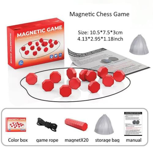 Juego de Ajedrez Magnético Mejorado con Cuerda y Piedras, Juego Magnético Divertido para Familia, Fiesta, Viaje y Camping, Juego para 2 Jugadores para Adultos miniatura 5