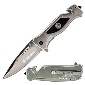 USMC Tactical Folding Knife–3.5 Inch Blade-Ideal for Hunting, Rescue & Everyday Carry Gift for Marines Disabled USMC Vet Owned SMALL Business