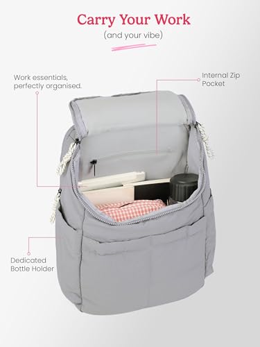 Image of Genie Plushpack Casual Backpack For Girls |15 Inch-27 Litres With 2 Compartments with Laptop, Multiple Pockets, Trolley Sleeve And Organizer |Best For Laptop, Makeup & College /Work Must-Haves