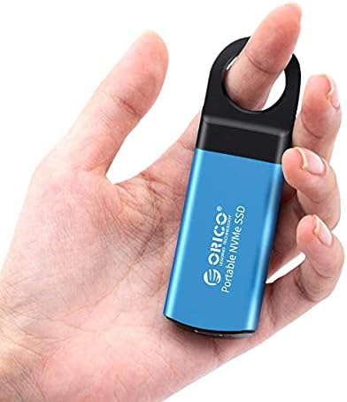 ORICO 1T Mini M.2 NVME Portable SSD External Solid State Drive Hard Drive Up to 940MB/s with 3D NAND/USB 3.1 Gen 2 Type C for Laptop Mac Phones and More (SSD Included)-GV100 Blue