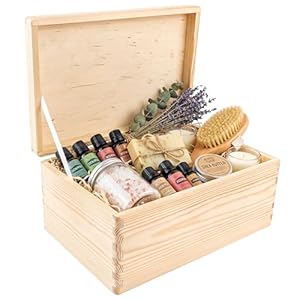 Creative Deco Large Plain Wooden Storage Box with Lid | 30x20x14cm (+/-1 cm) | Hinged Lid | Unpainted Easter Gift Box Kitchen Storage | ROUGH & UNSANDED Wood Keepsake Memory Craft Chest