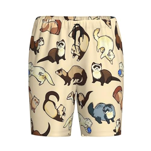 Hairy Ferret Men,S Comfy Lounge Sleeping Imitation Cotton Shorts Pants Pockets Inserted On Both Sides4