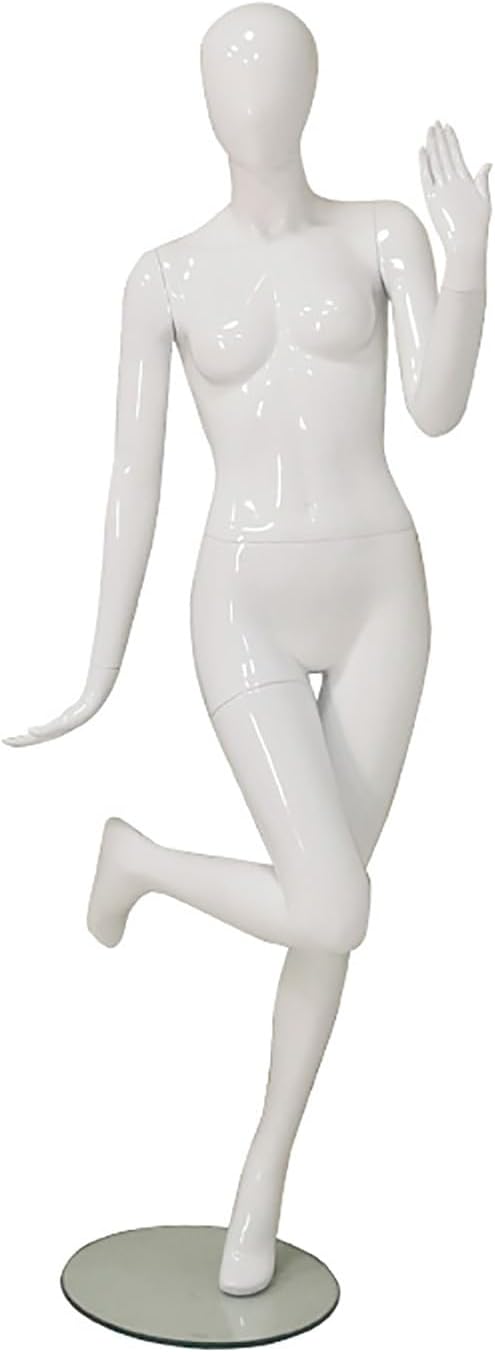 Window Clothing Display Models,Female Mannequin Dress Form,Retail Clothing Shops Full Body Model Torso, with Turnable Head(Gold Stand 3)
