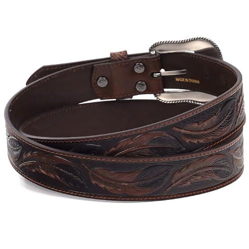 ARIAT M&F Western Products Men's Feather Embossed Leather Belt3