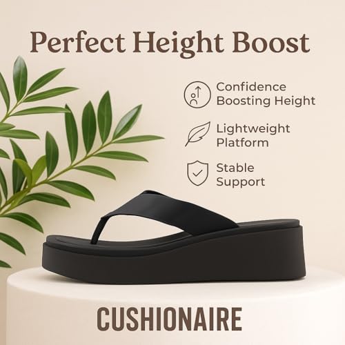 CUSHIONAIRE Women's Pippin thong platform sandal with +Memory Foam2