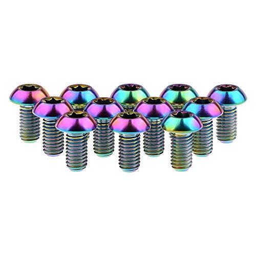 Image of 12Pcs Ti Titanium Bolts Torx M5x10 Bicycle Bike Disc Brake Cycle Rotor Screws Gr5 (Colorful)