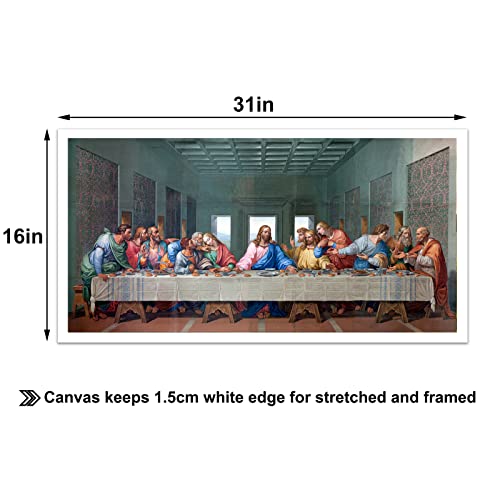 Jesus Christ Canvas Wall Art The Last Supper Poster Modern Religious God Poster Hd Print Painting Picture Artwork For Bedroom Living Room Decor Unframed (16"X31", Ys-B) #TOP1