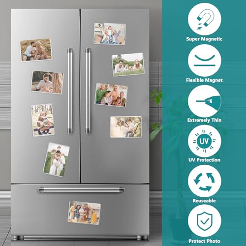 Magnetic Picture Frame, 100 Pcs Magnetic Photo Frames for Refrigerator 4"x6" Magnetic Frame Reusable, Refrigerator Magnets Picture Frames for Locker/ Whiteboard/ Office Cabinet/ Fridge (White 100 Pcs) by Sloworld - Image 4