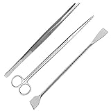 May - Aquarium Terrarium Set gerade 30 cm - Pflanzen-Pinzette - Pflanzenschere - Kiesspatel - Edelstahl