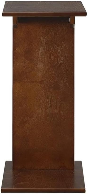 Pemberly Row Contemporary Magazine C End Table, 24" H x 15" W x 11" D, MDF and Birch Veneer, Espresso Finish, C-Shape Flush Design with Magazine Holder, Ideal for Living Room or Indoor Use