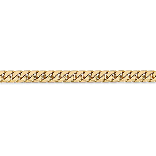 Cadena cubana sólida de oro amarillo 14k 5mm con broche miniatura 2