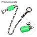 Stainless Steel Carp Fishing Bobbins Indicator with Chain, for Bite Alarm and Hanger Clip, Red/Yellow/Blue/Green, 22cm, 19g, Fishing Accessory Kit(Green)