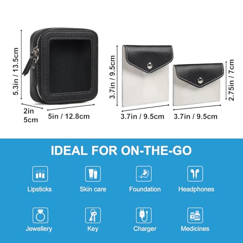 EcoVision Clear Makeup Bag, Travel Cosmetic Accessory Bag, Toiletry Organizer Bags for Women, Portable Waterproof Zipper Cosmetic Bag with Transparent Window3