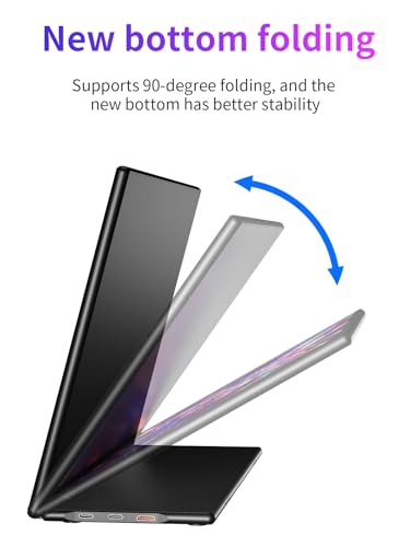 Image of Portable Monitor, 15.6 inch Display, 1080P Full HD Resolution, IPS Panel, 300 Nits Brightness, 60Hz Refresh Rate, USB-C /HDMI, Plug & Play, Height-Adjustable Stand, Gaming & Travel
