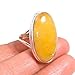Orange Calcite Ring Large Stone 925 Sterling Silver Handmade Statement Jewelry (8.5)