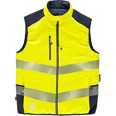WORKTEAM Chaleco Acolchado Reversible Alta Visibilidad y Cintas Reflectantes Discontinuas Cover