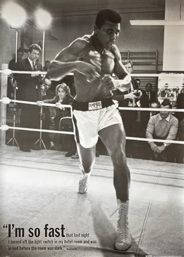 Poster géant Mohamed Ali 100x140 cm affiche boxe entraînement sport