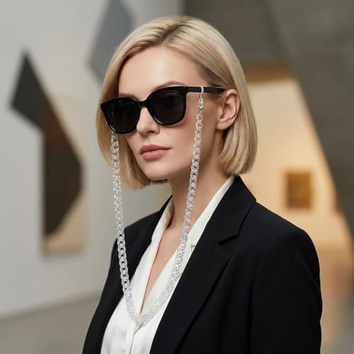 Image of Acrylic Glasses Chain for Women Men Reading Eyeglass Strap Sunglasses Holder Mask Lanyard Chain for Adults