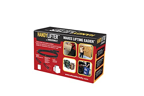 Shoulder Dolly M3070 HandyLifter Tragegurt mit Haken und Griff für einfaches Anheben, Heben, Tragen und Sichern von Paketen, Geräten, schweren, effizient und einfacher, schwarz