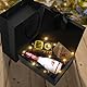 Idota Geschenkbox mit Deckel, Geschenkschachtel Schwarz, Geschenkkarton mit Schleife, Tasche, Farbband, Licht, Raffia, Grußkarten,Geschenkboxen für Hochzeit Geburtstag Weihnachten Jubiläum (Schwarz L)