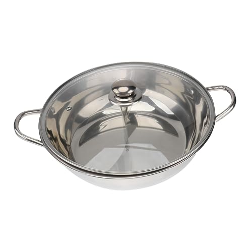Casserole à induction acier avec couvercle pot double compartiment fondue